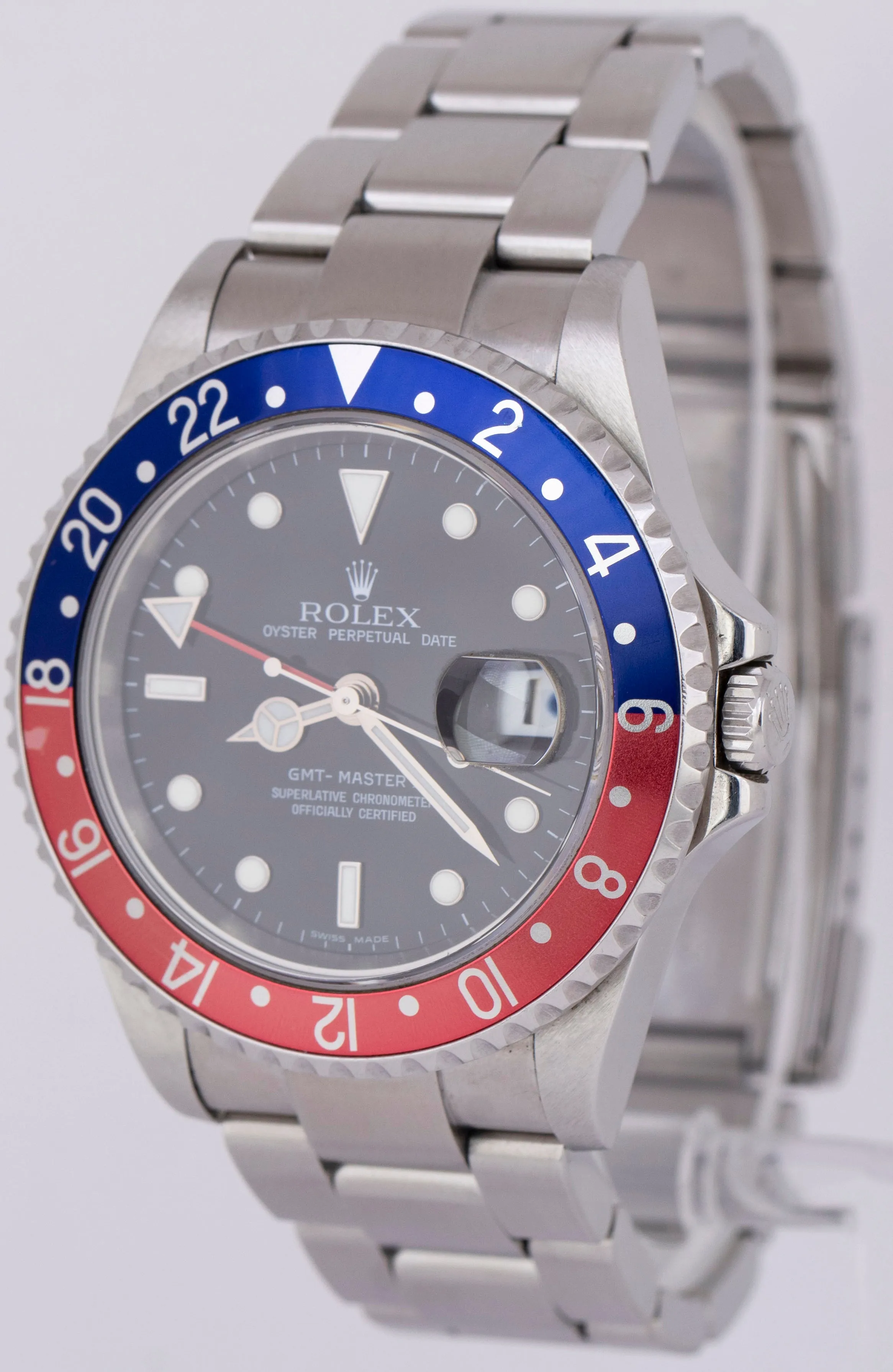 PAPERS Rolex GMT-Master II PEPSI Rectangle Blue Red NO-HOLES 40mm 16710 B P