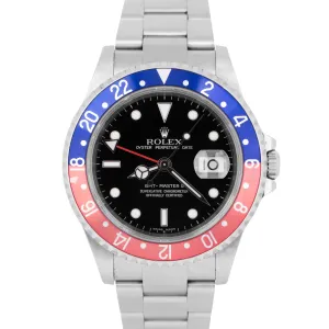 PAPERS Rolex GMT-Master II PEPSI Rectangle Blue Red NO-HOLES 40mm 16710 B P