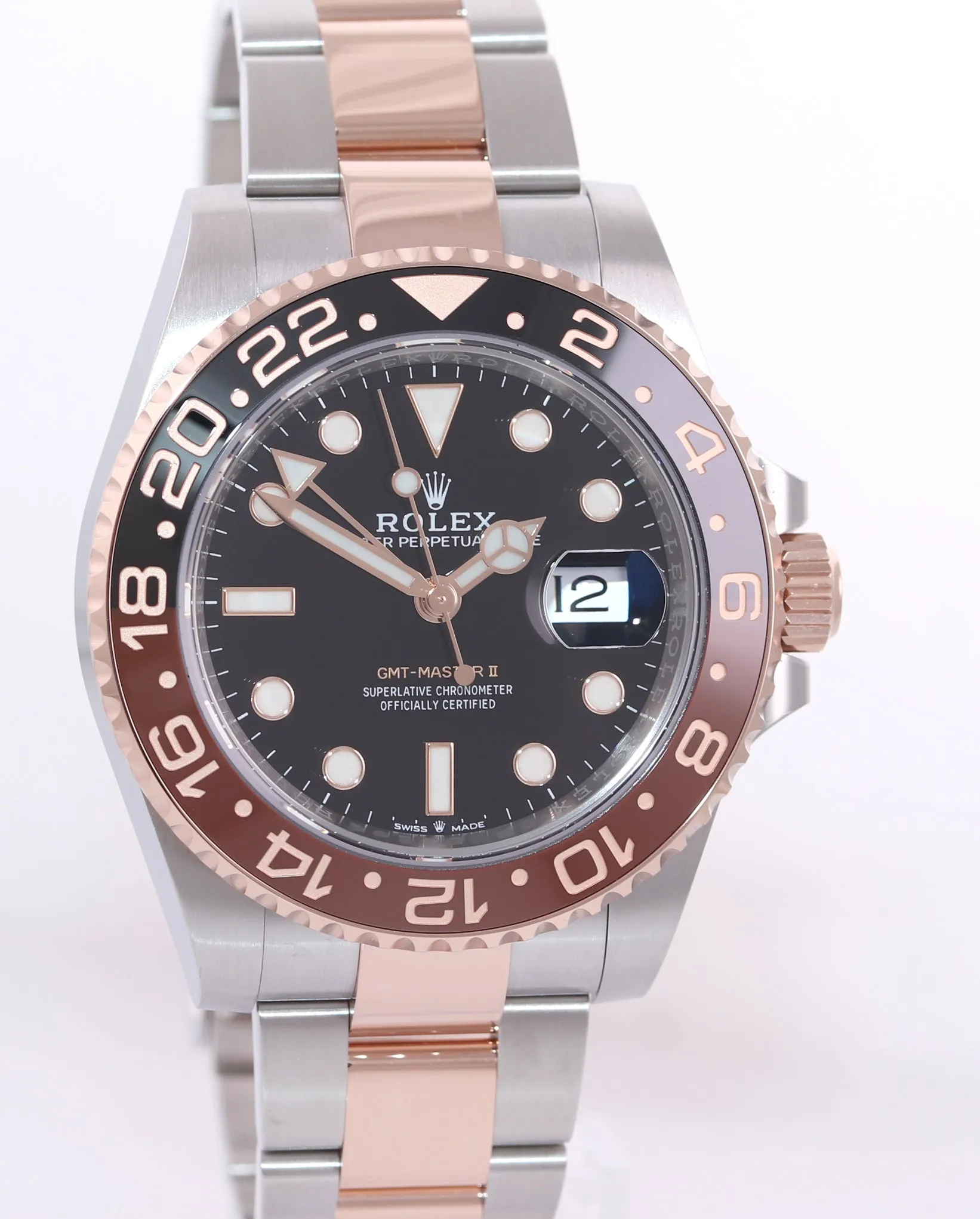 PAPERS Rolex GMT Master Root Beer Ceramic Rose Gold Steel 126711 Watch Box