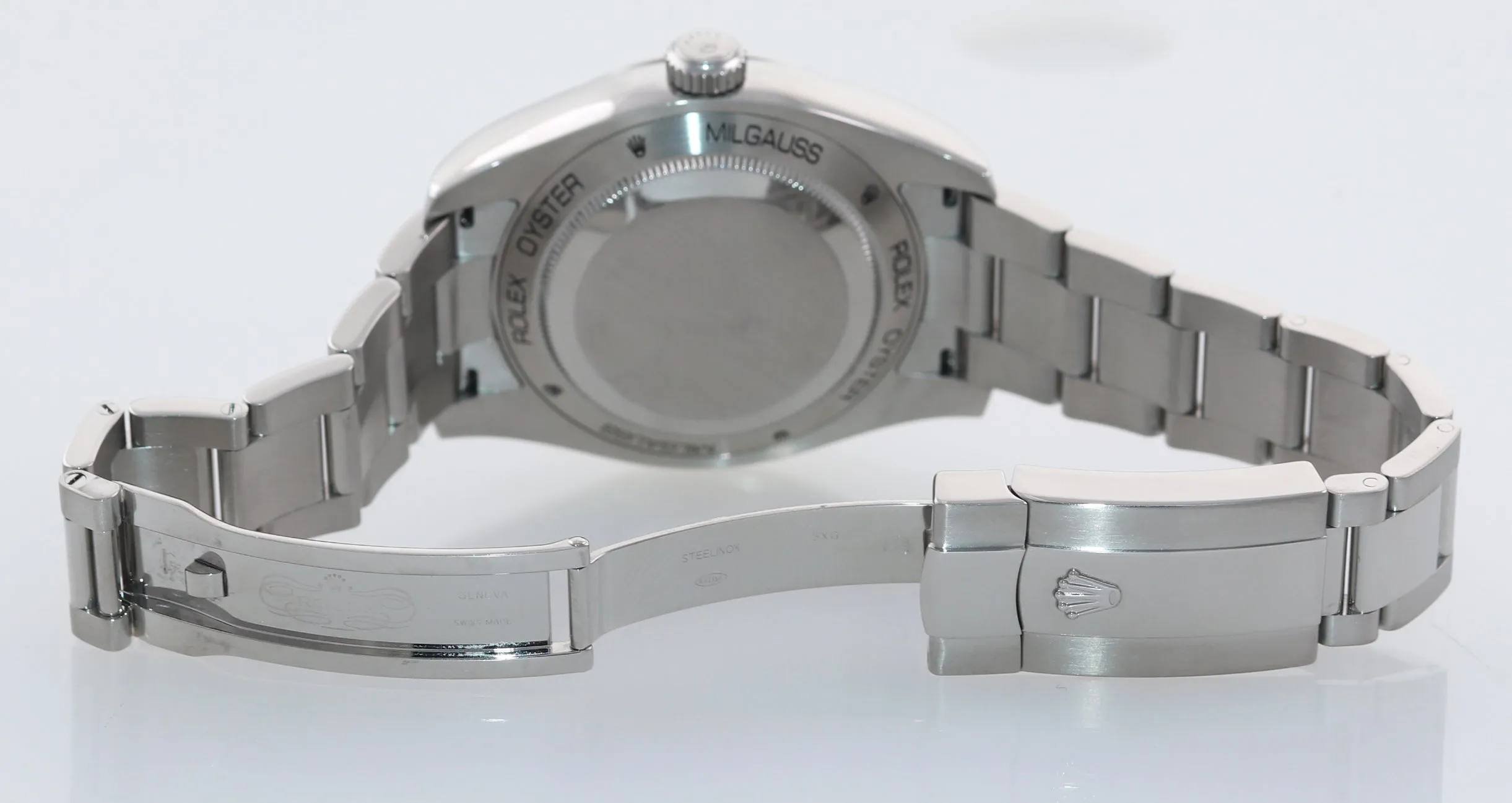 PAPERS Rolex Milgauss Green Anniversary 116400GV Stainless Steel Black Watch