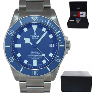 PAPERS Tudor Pelagos Titanium 42mm Dive 25600 TB Blue Lume In House Date Watch
