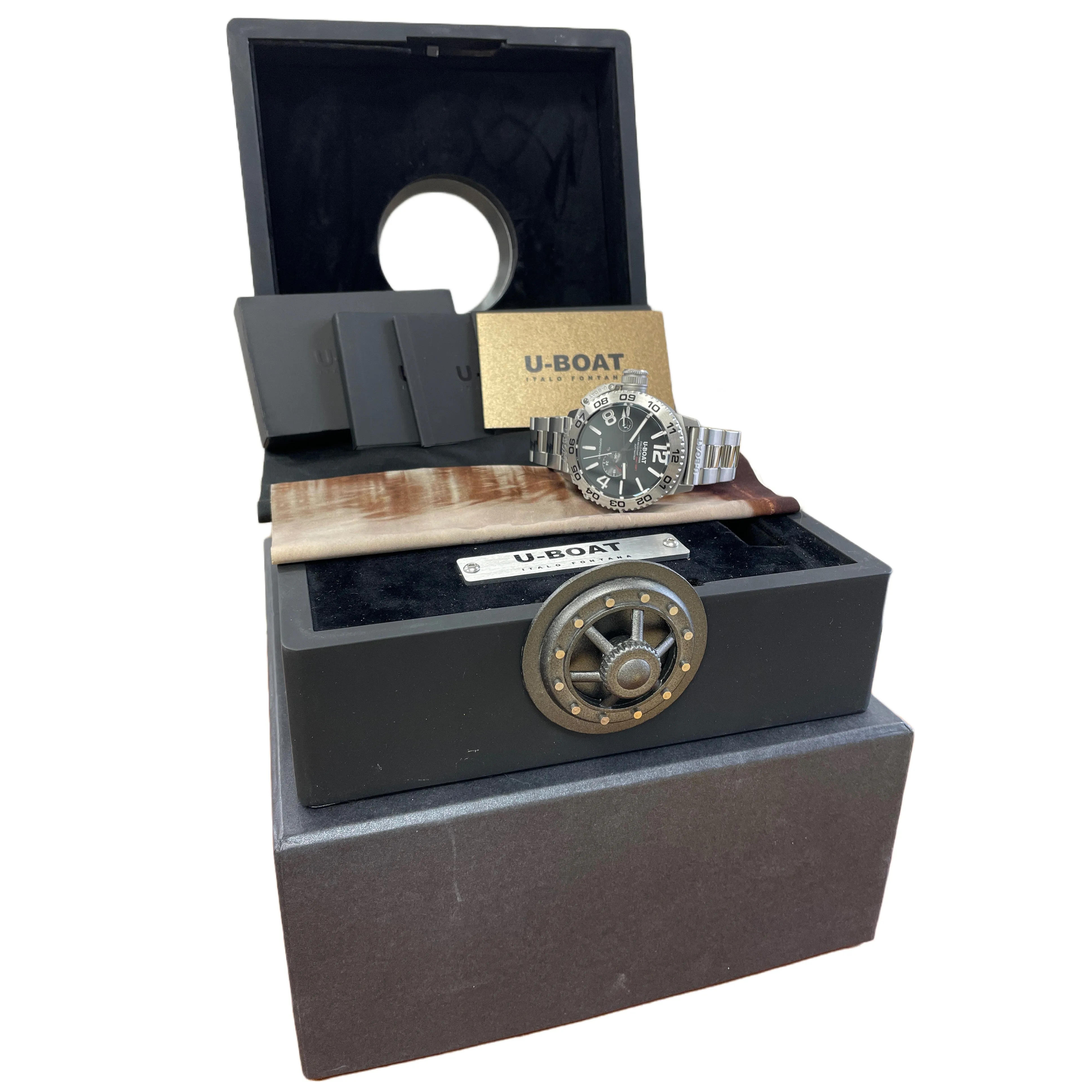 PAPERS U-Boat Italo Fontana DOPPIOTEMPO U-28 Steel Automatic 46mm 9099 Watch B P