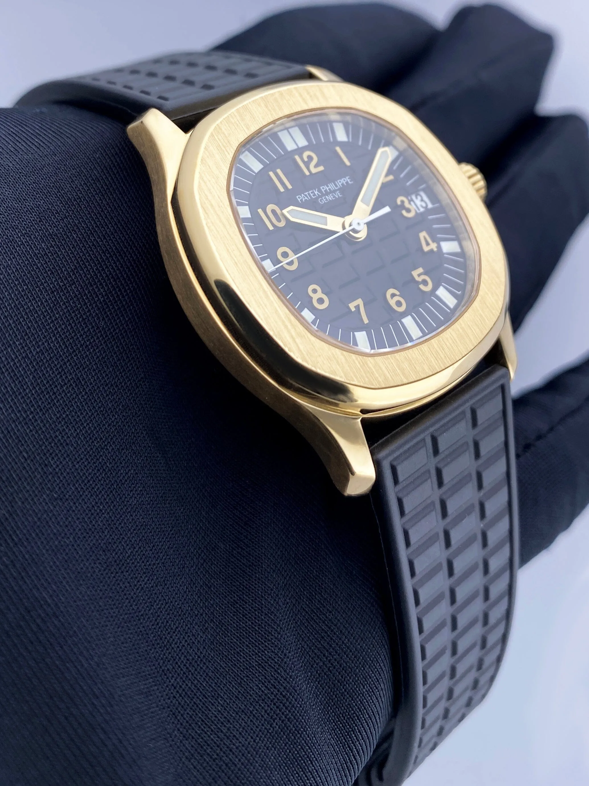 Patek Philippe Aquanaut 5066J Black Dial Mens Watch Box Papers