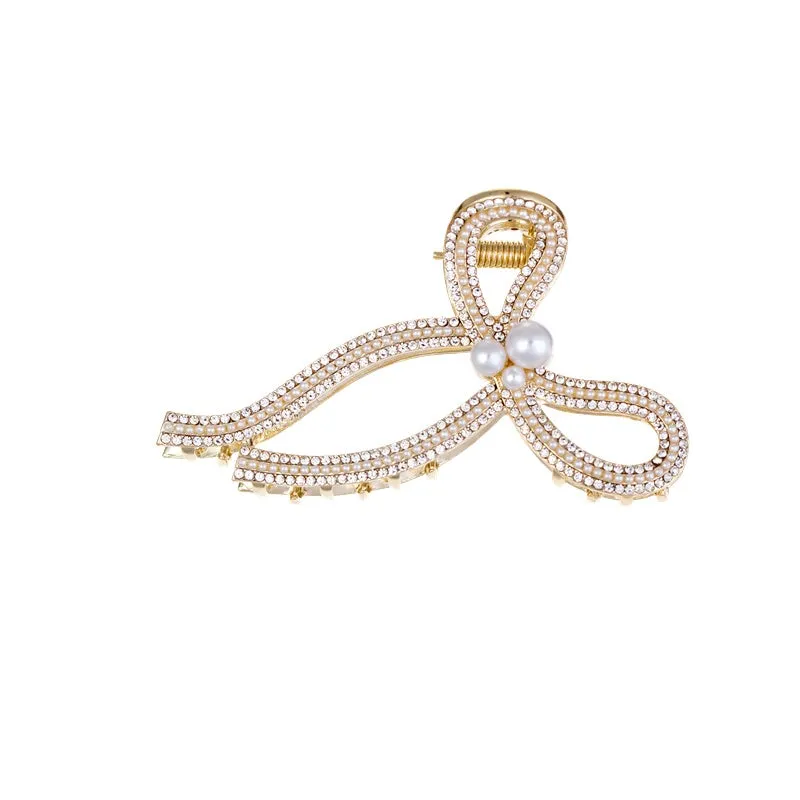 Pearl Bow Claw Clip