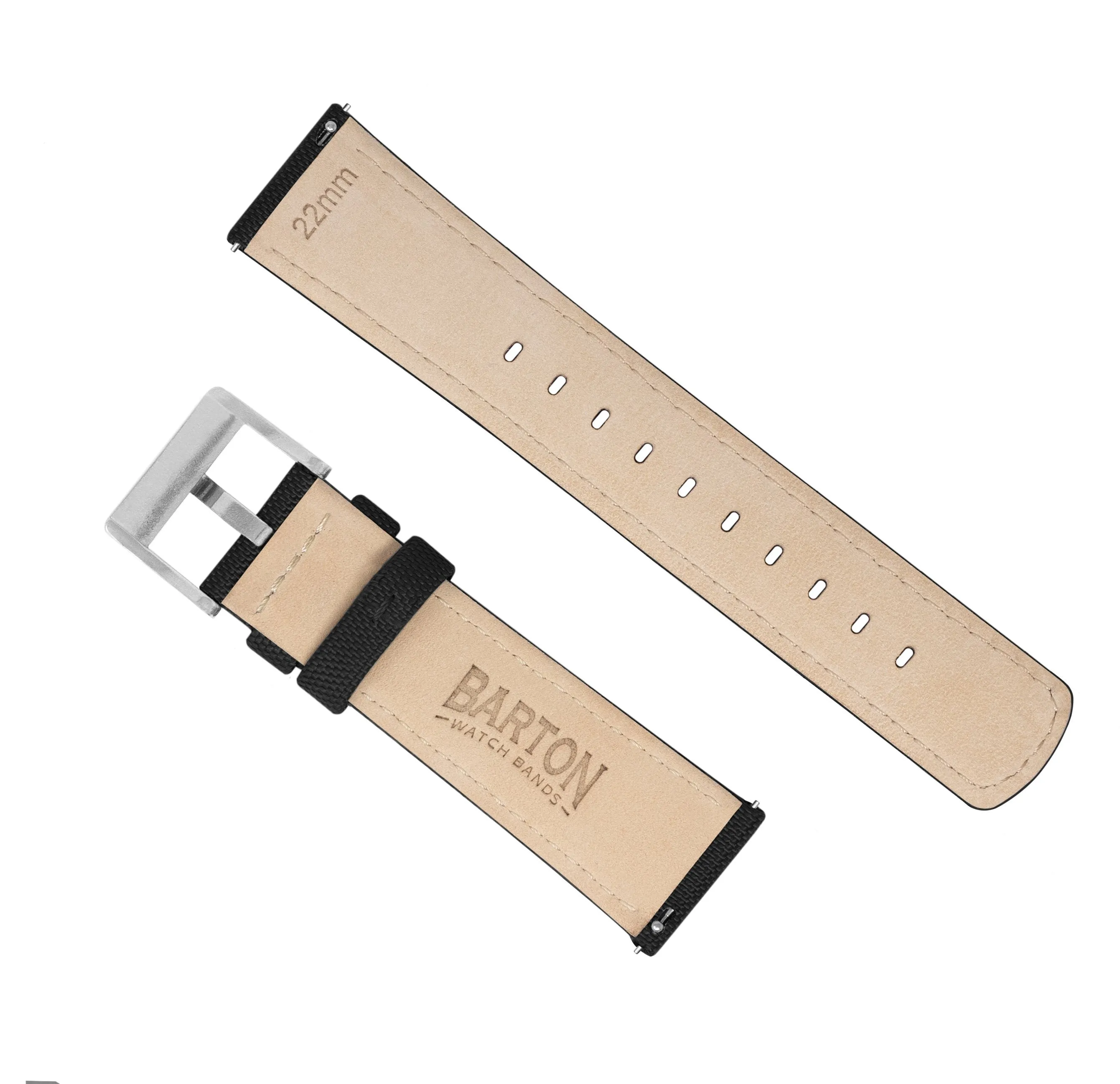 Pebble Smart Watches Sailcloth Quick Release Black Watch Band