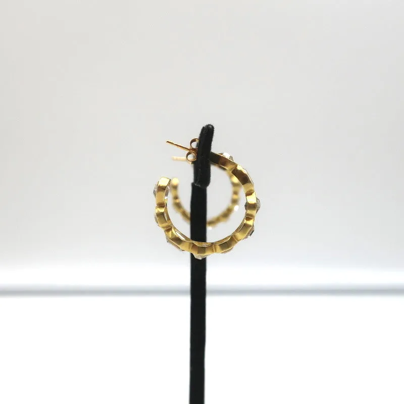 Pippa Small Crystallinity Hoops Herkimer Quartz 18k Gold Earrings
