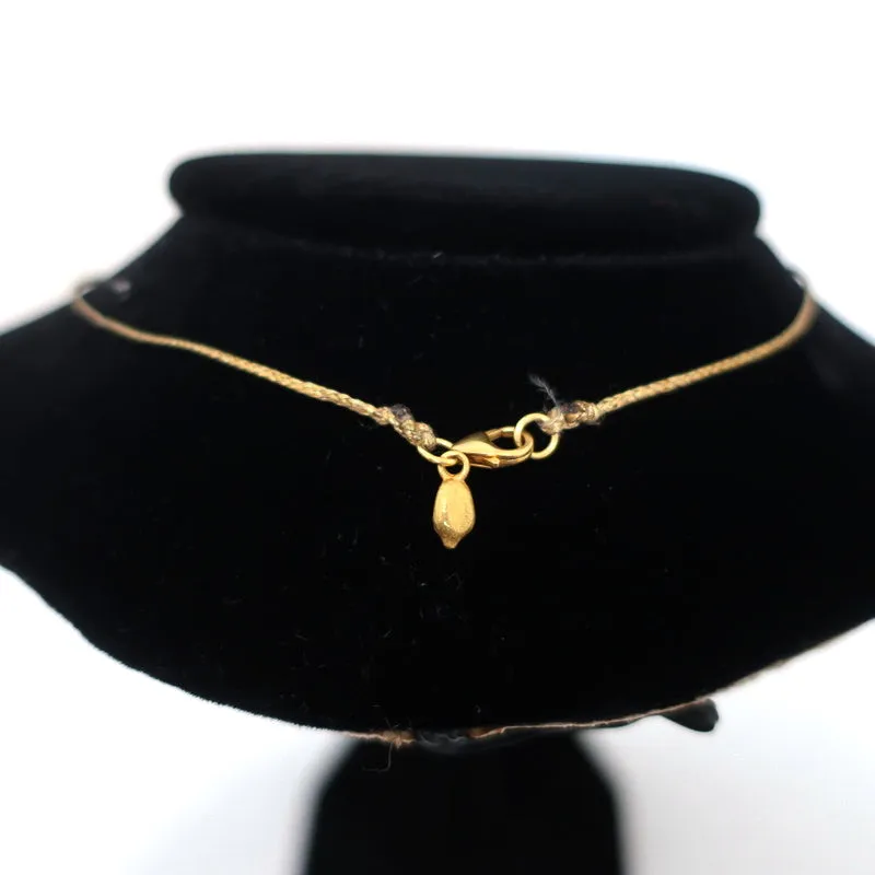 Pippa Small Quartz and 18k Gold Flower Pendant Necklace on Cord