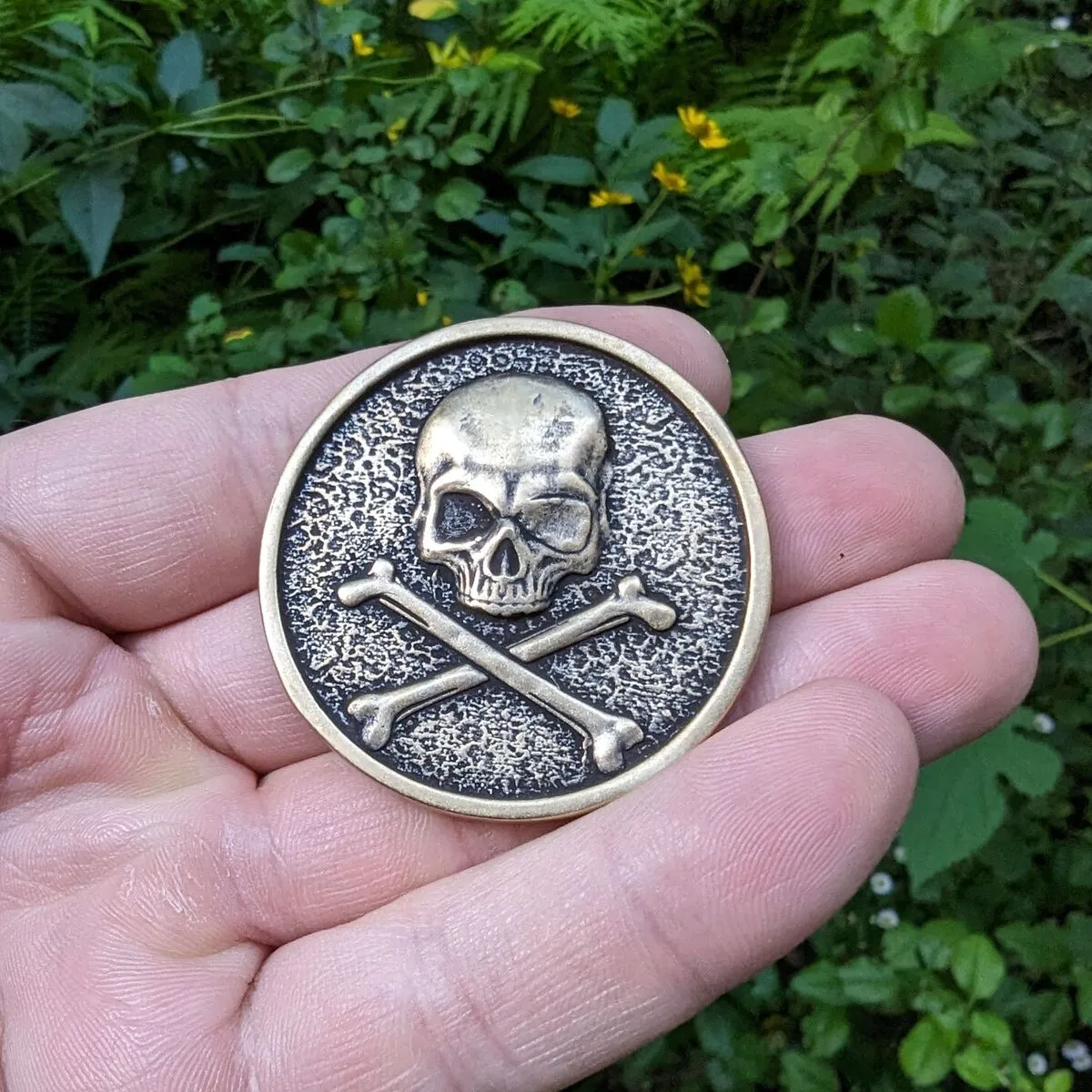 Pirate Skull bronze coin