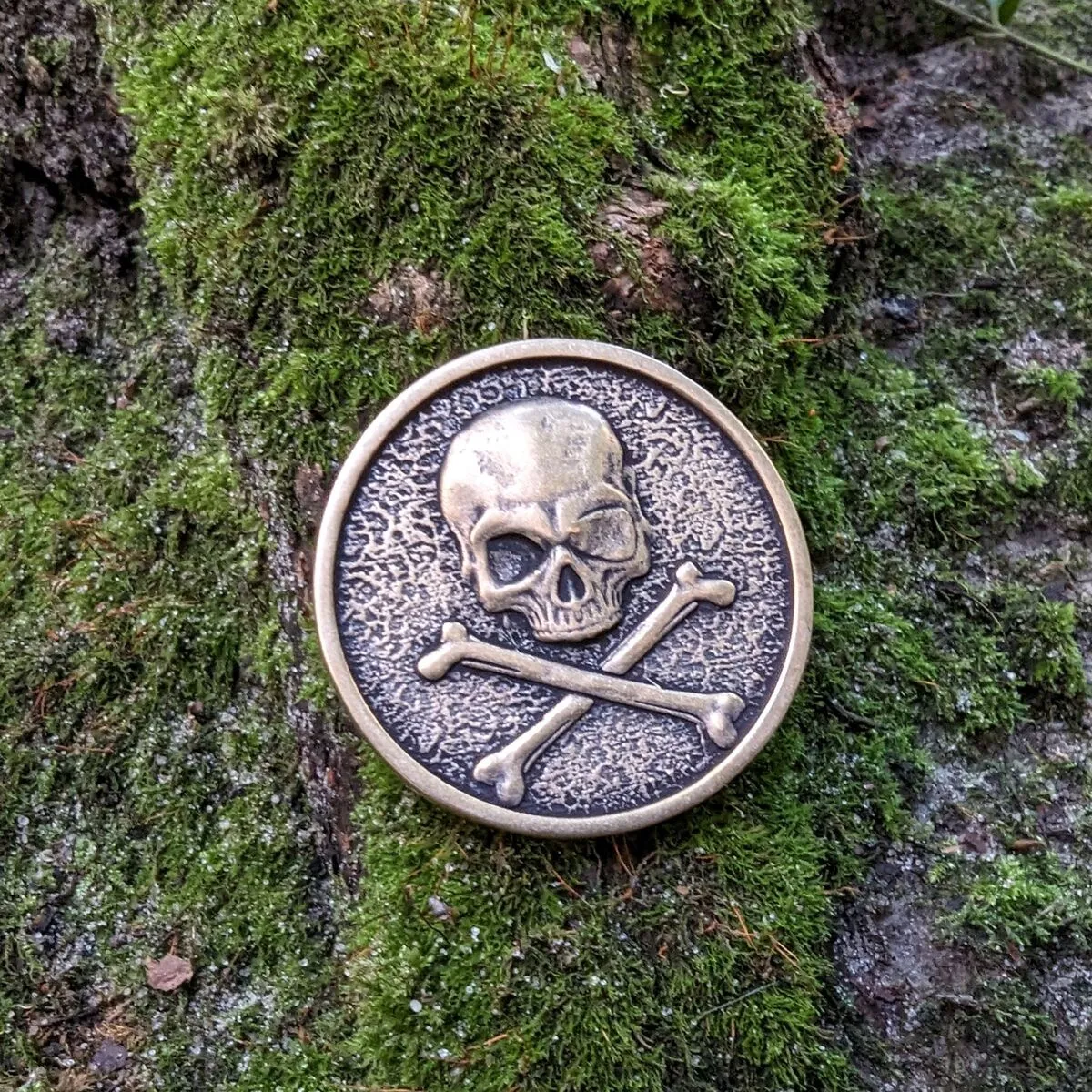 Pirate Skull bronze coin