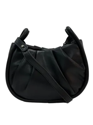 Pleated Detail Crossbody Bag - Black