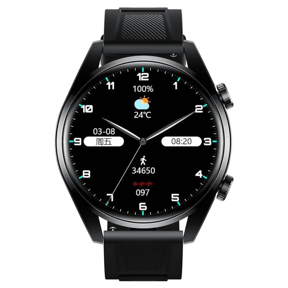 Porodo NEBULA PD-NEBULA-BK Smart Watch Black Case With Black Silicone Strap