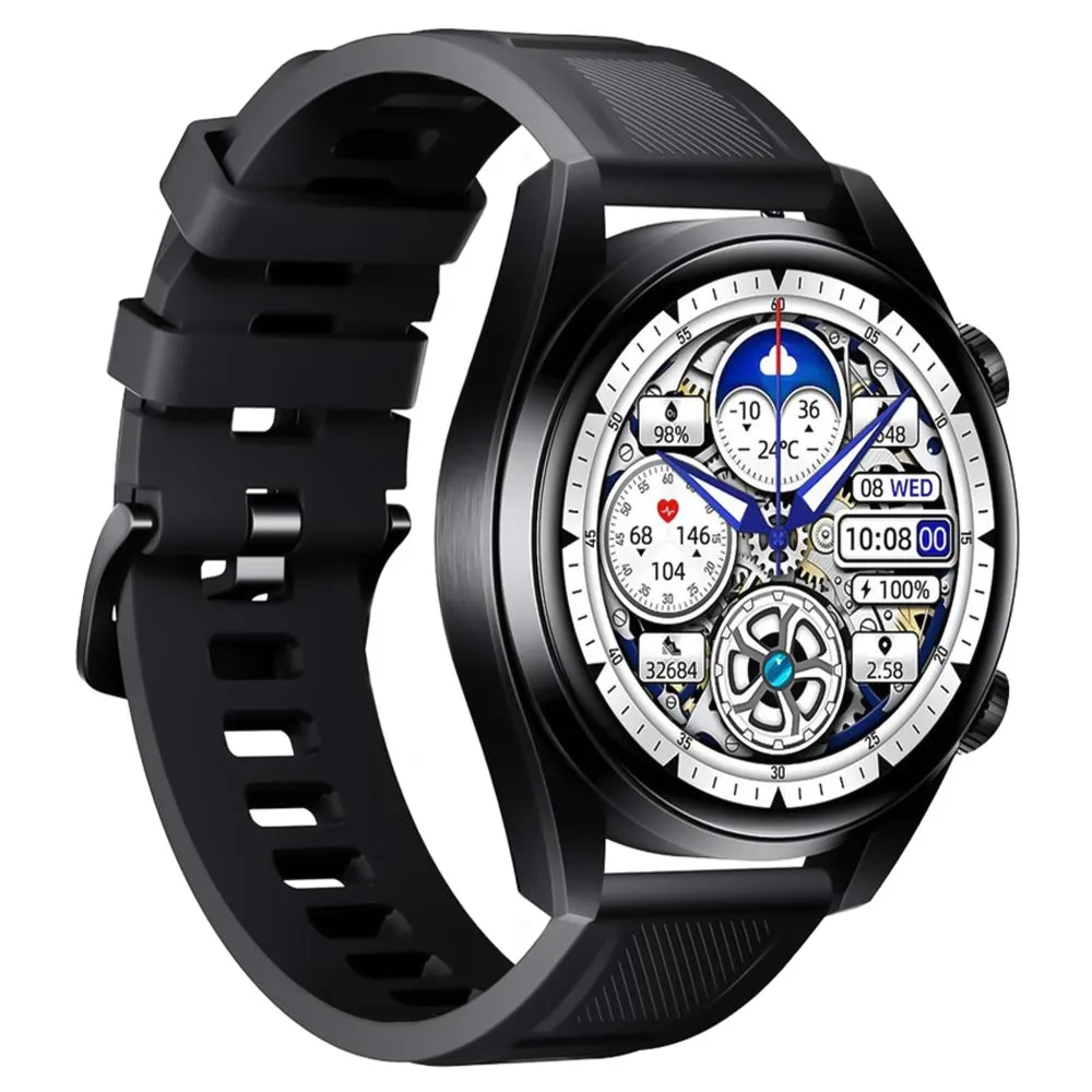 Porodo NEBULA PD-NEBULA-BK Smart Watch Black Case With Black Silicone Strap