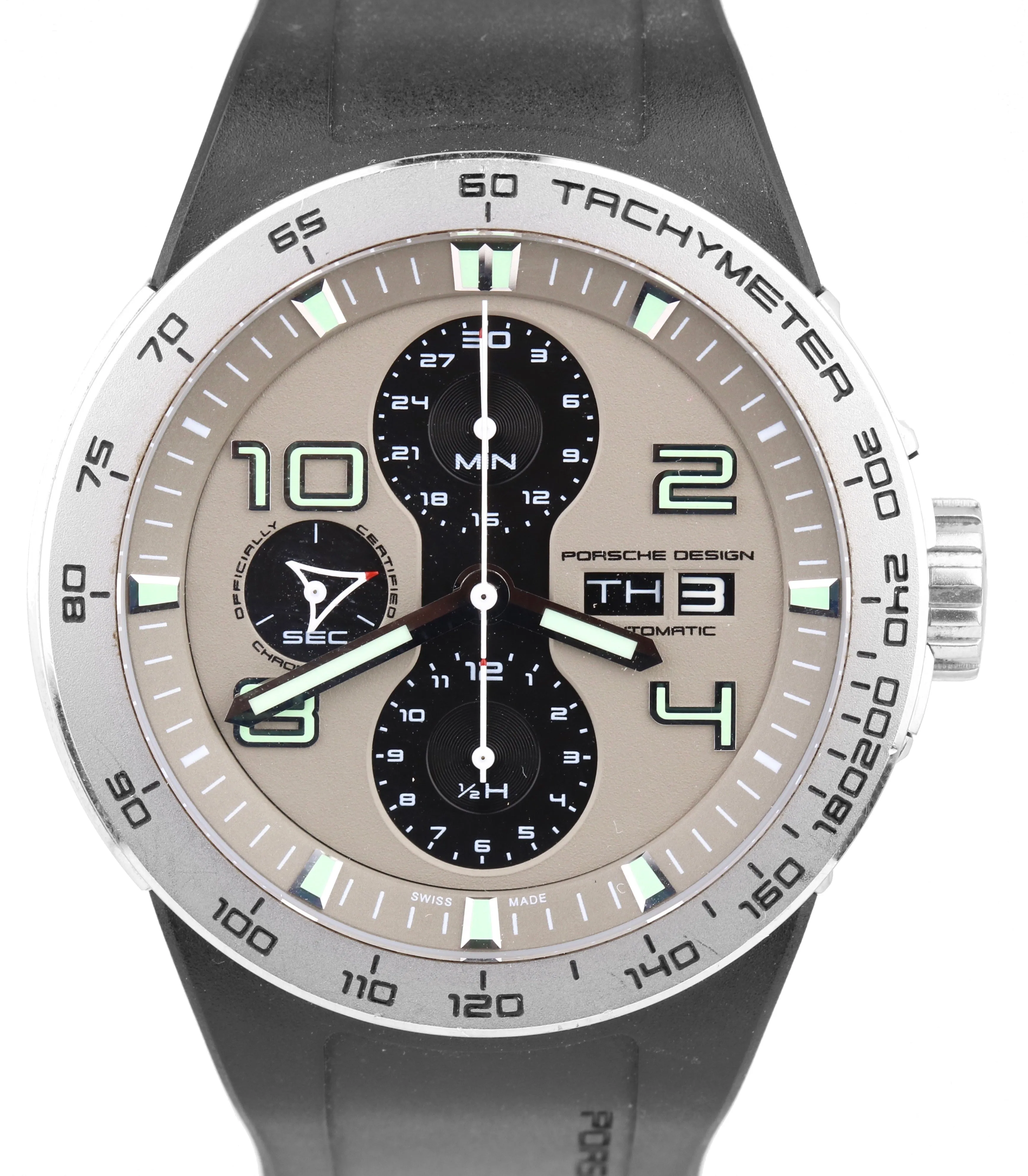 Porsche Design Flat Six P6340 Chronograph Day-Date Stainless Steel 44.5mm Watch