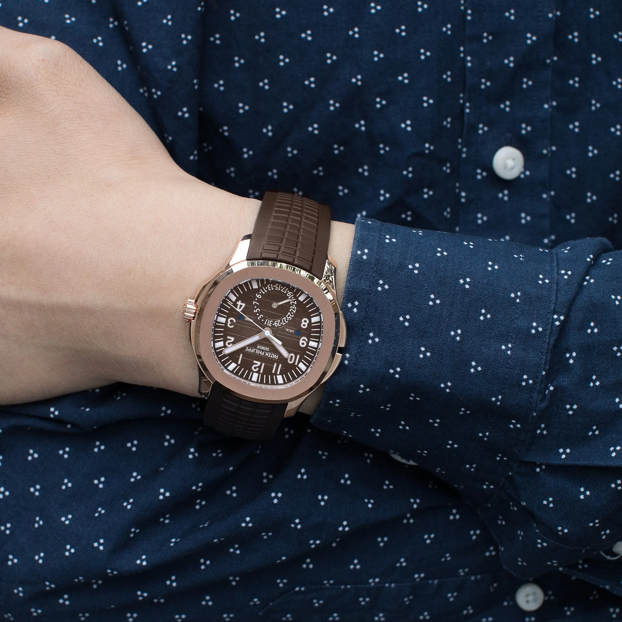 PP Luxury Watches Aquanaut 5164R-001 'Travel Time' Brown Dial Rose Gold (2018)