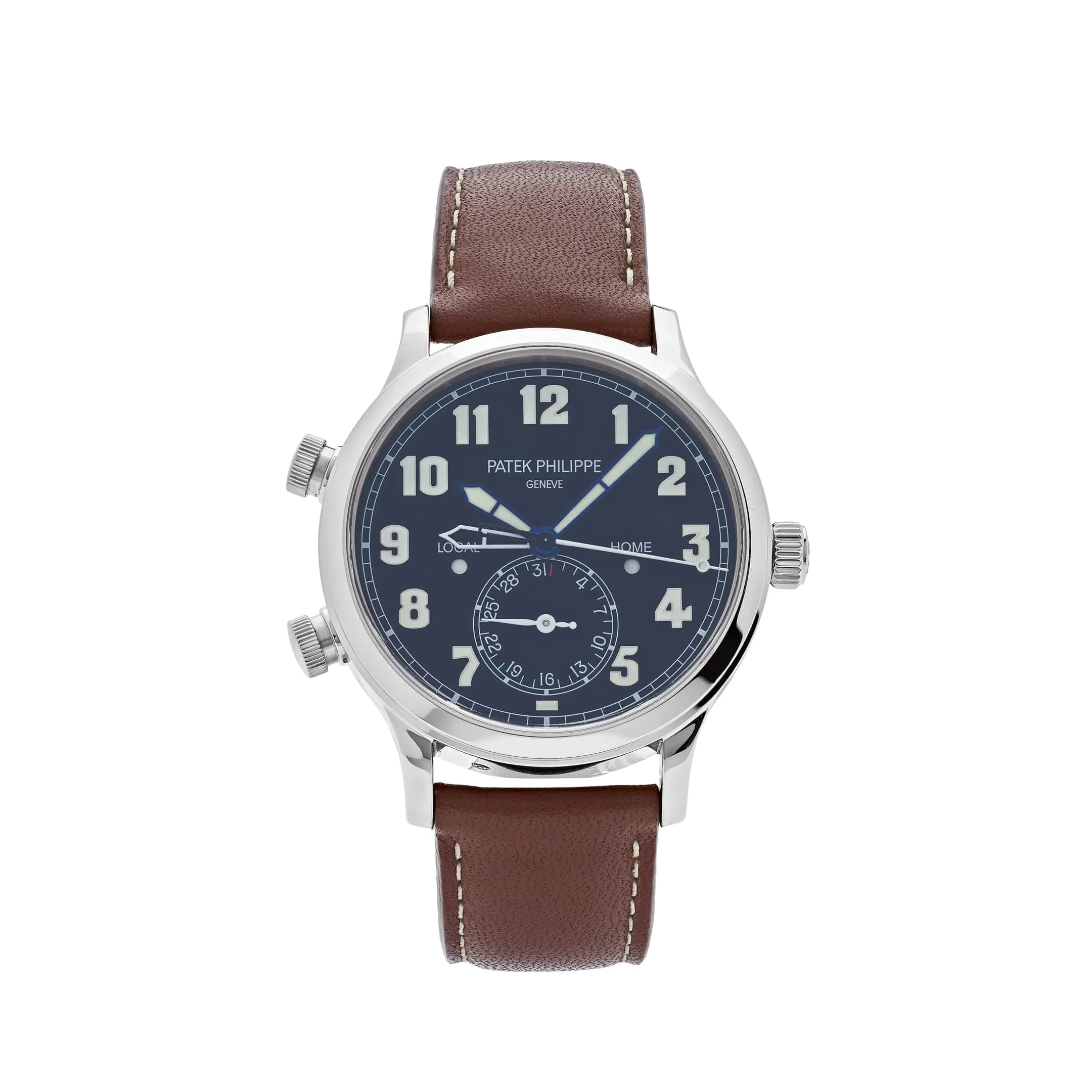 PP Luxury Watches Calatrava 5524G-001 'Pilot' Travel Time White Gold (2023)