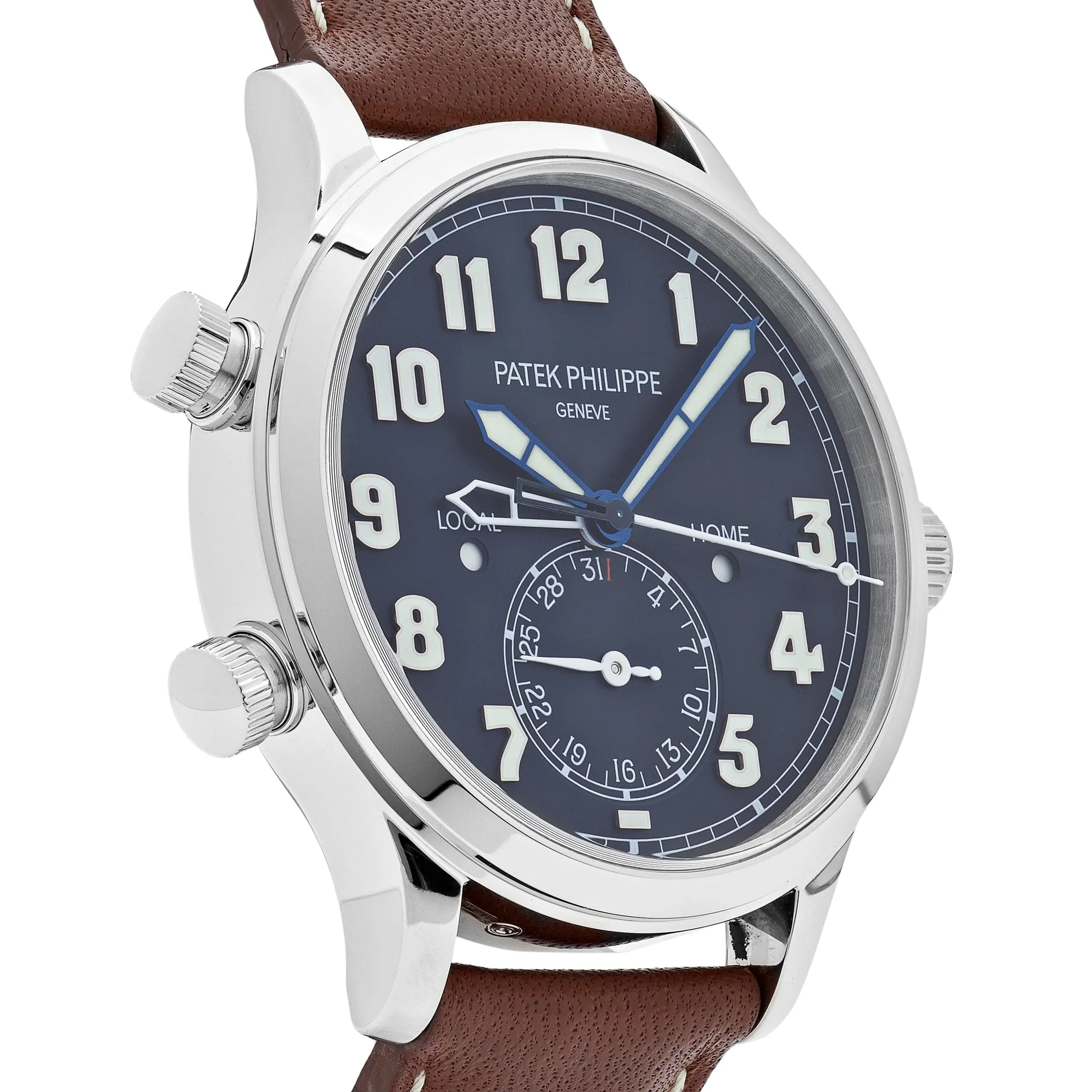 PP Luxury Watches Calatrava 5524G-001 'Pilot' Travel Time White Gold (2023)