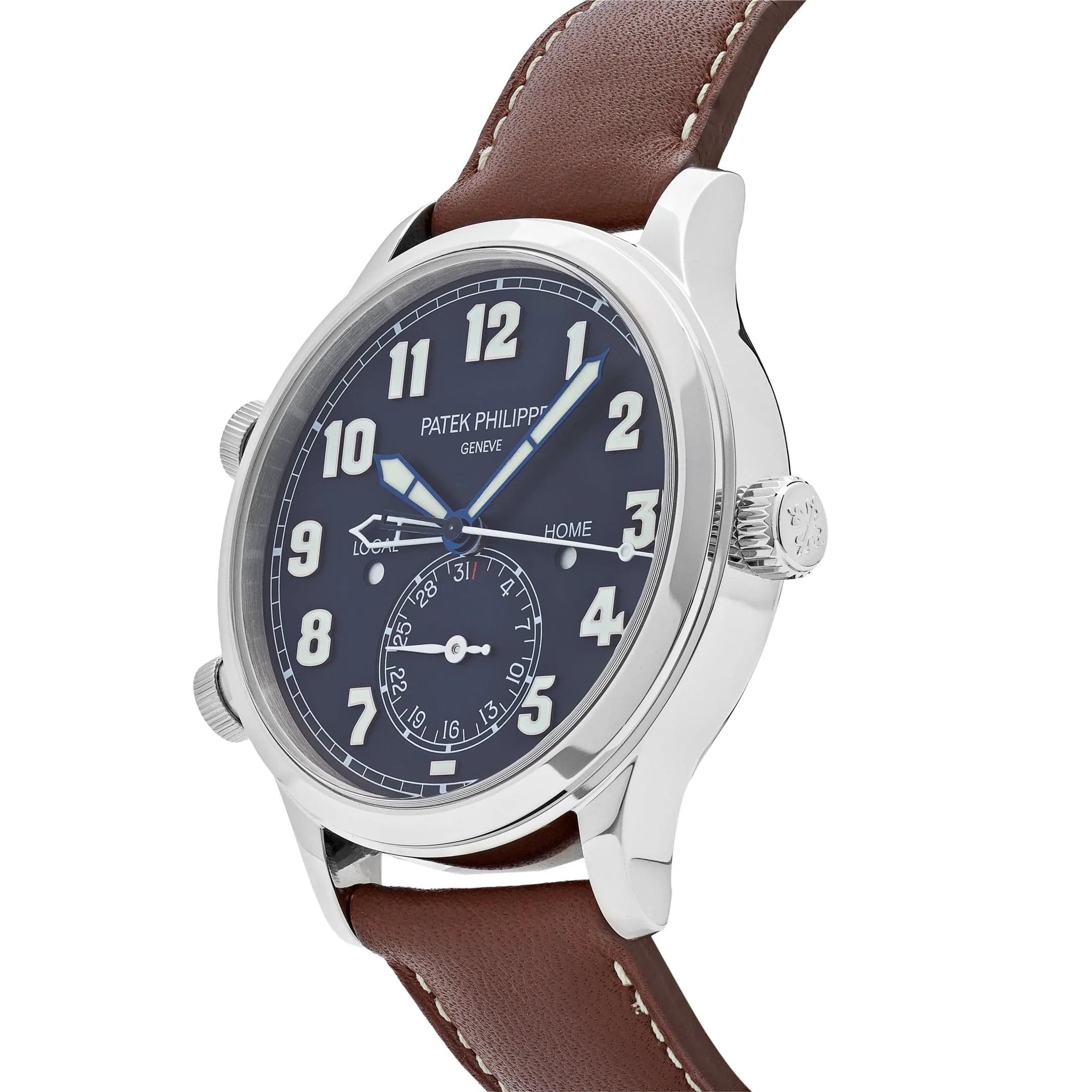 PP Luxury Watches Calatrava 5524G-001 'Pilot' Travel Time White Gold (2023)