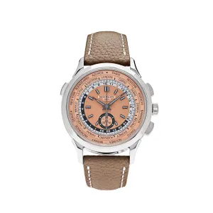 PP Luxury Watches Complications 5935A-001 World Time Chronograph Steel Opaline Carbon Motif Dial