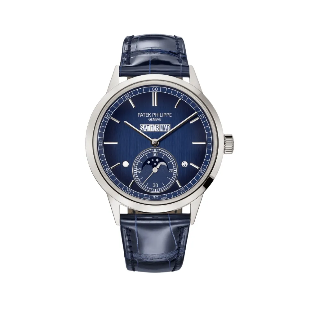 PP Luxury Watches Grand Complications 5236P-001 In-Line Perpetual Calendar Platinum Blue Dial