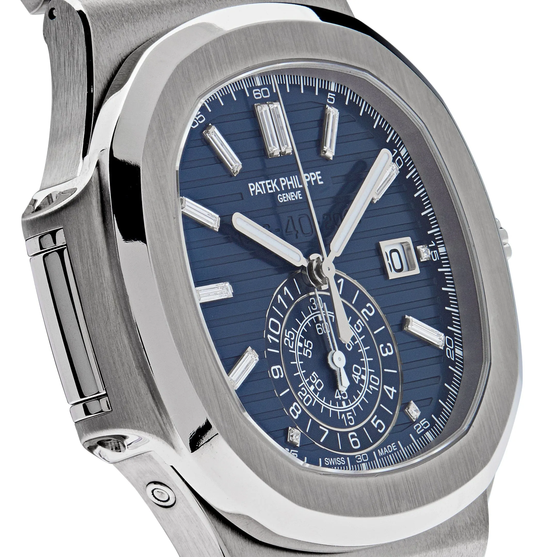 PP Luxury Watches Nautilus 5976/1G-001 '40th Anniversary' Chronograph White Gold Blue Diamond Dial Limited Edition (2018)