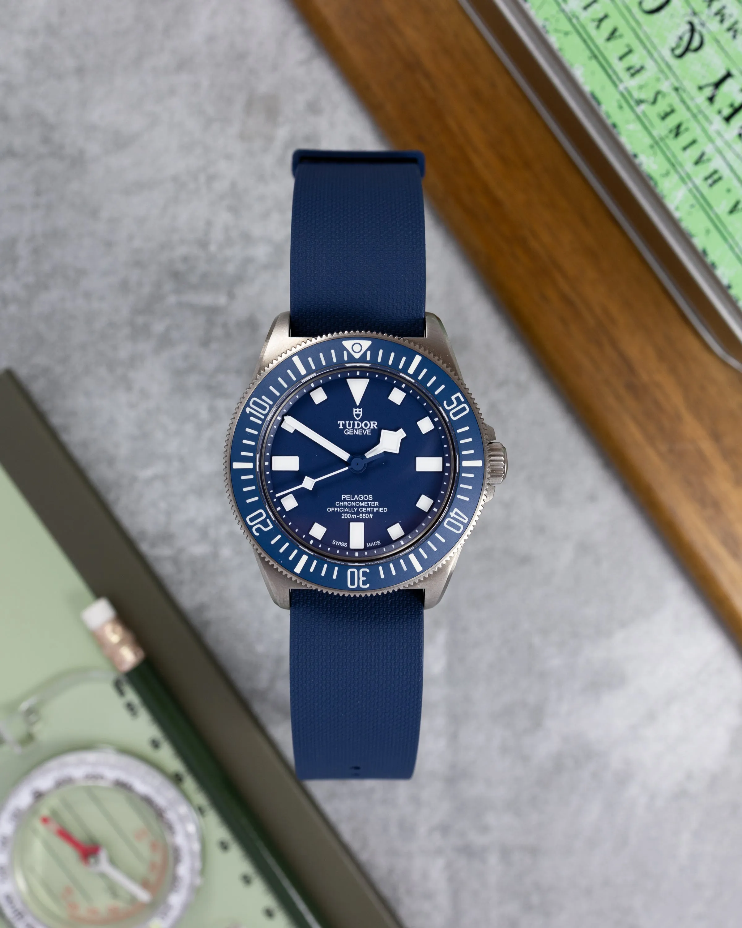 Premium FKM Rubber Single Pass Strap - Hatch Weave - Blue