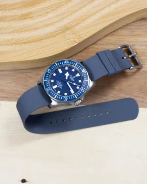 Premium FKM Rubber Single Pass Strap - Hatch Weave - Grey