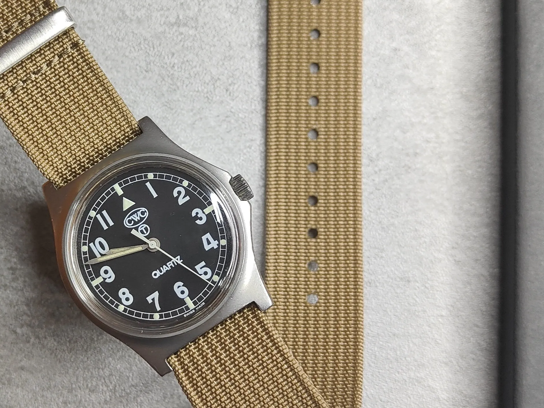 Premium Nylon Braided Ribbed Single Pass Watch Strap - Military Army Tan Khaki