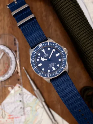 Premium Nylon Honeycomb Weave Single Pass Watch Strap Deep Blue