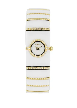 Rado 963.0428.3 Ceramic & 18K Yellow Gold W/Diamonds Ladies Watch