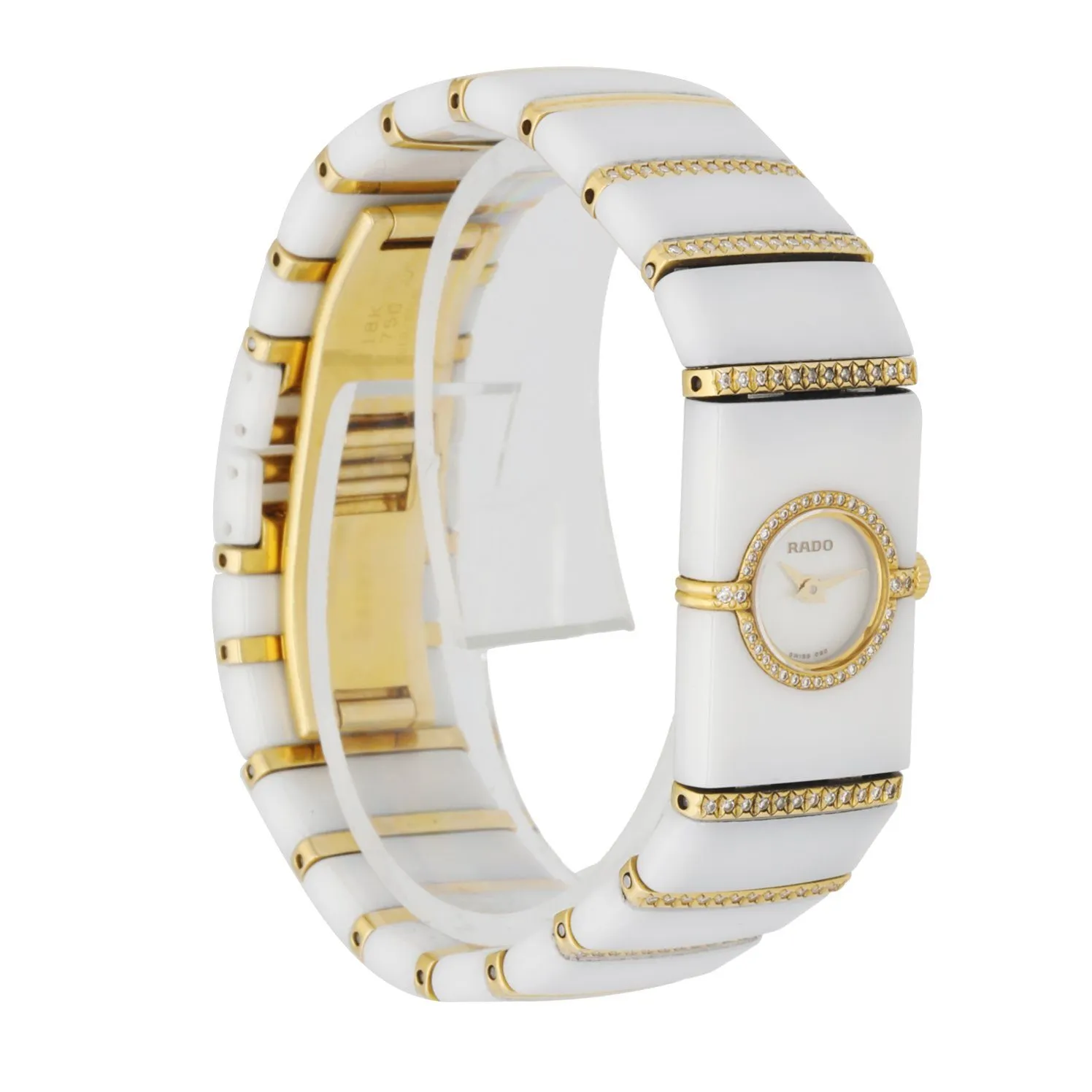 Rado 963.0428.3 Ceramic & 18K Yellow Gold W/Diamonds Ladies Watch