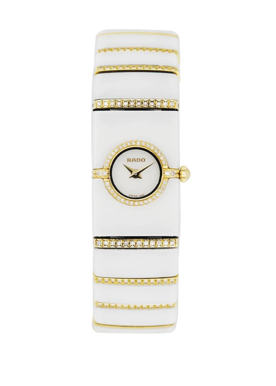 Rado 963.0428.3 Ceramic & 18K Yellow Gold W/Diamonds Ladies Watch