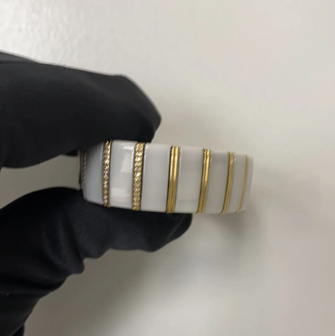 Rado 963.0428.3 Ceramic & 18K Yellow Gold W/Diamonds Ladies Watch