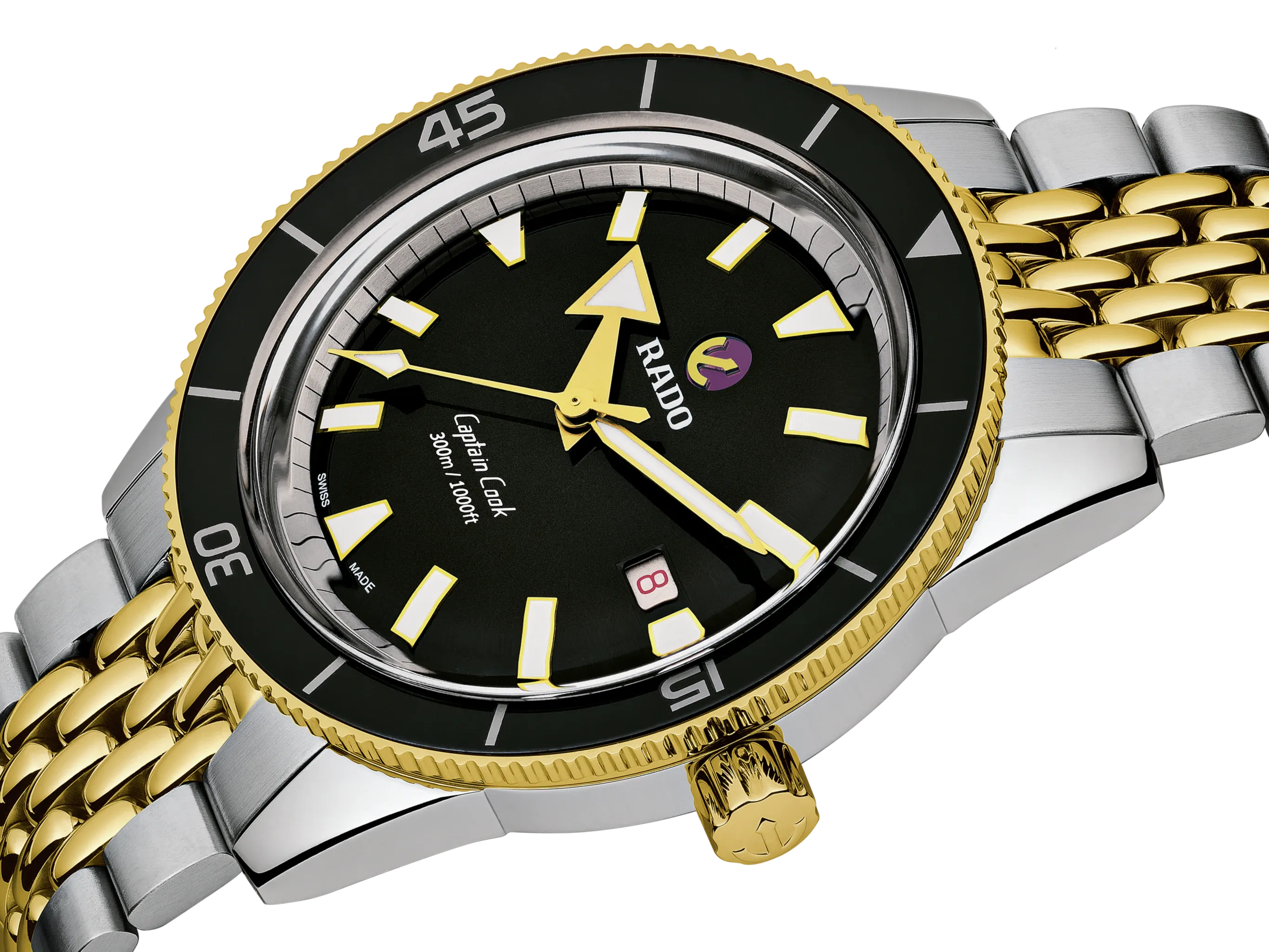 Rado Captain Cook Automatic Black 2 Tones Gold PVD 42mm