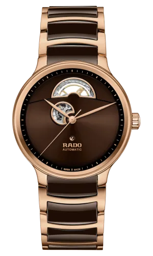 RADO Centrix Automatic Open Heart 39.5mm Brown-Rose Gold Men's Watch R30013302