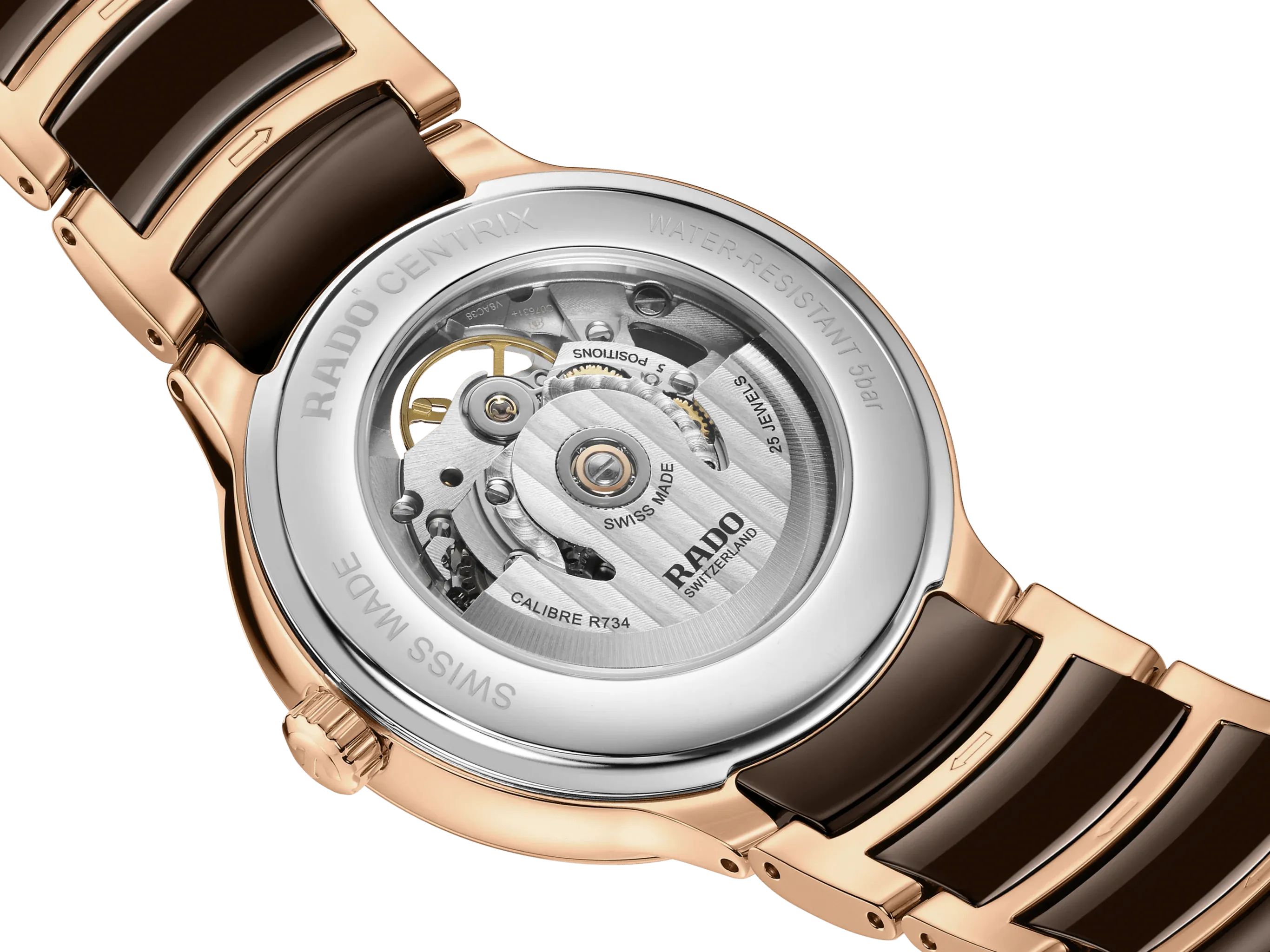 RADO Centrix Automatic Open Heart 39.5mm Brown-Rose Gold Men's Watch R30013302