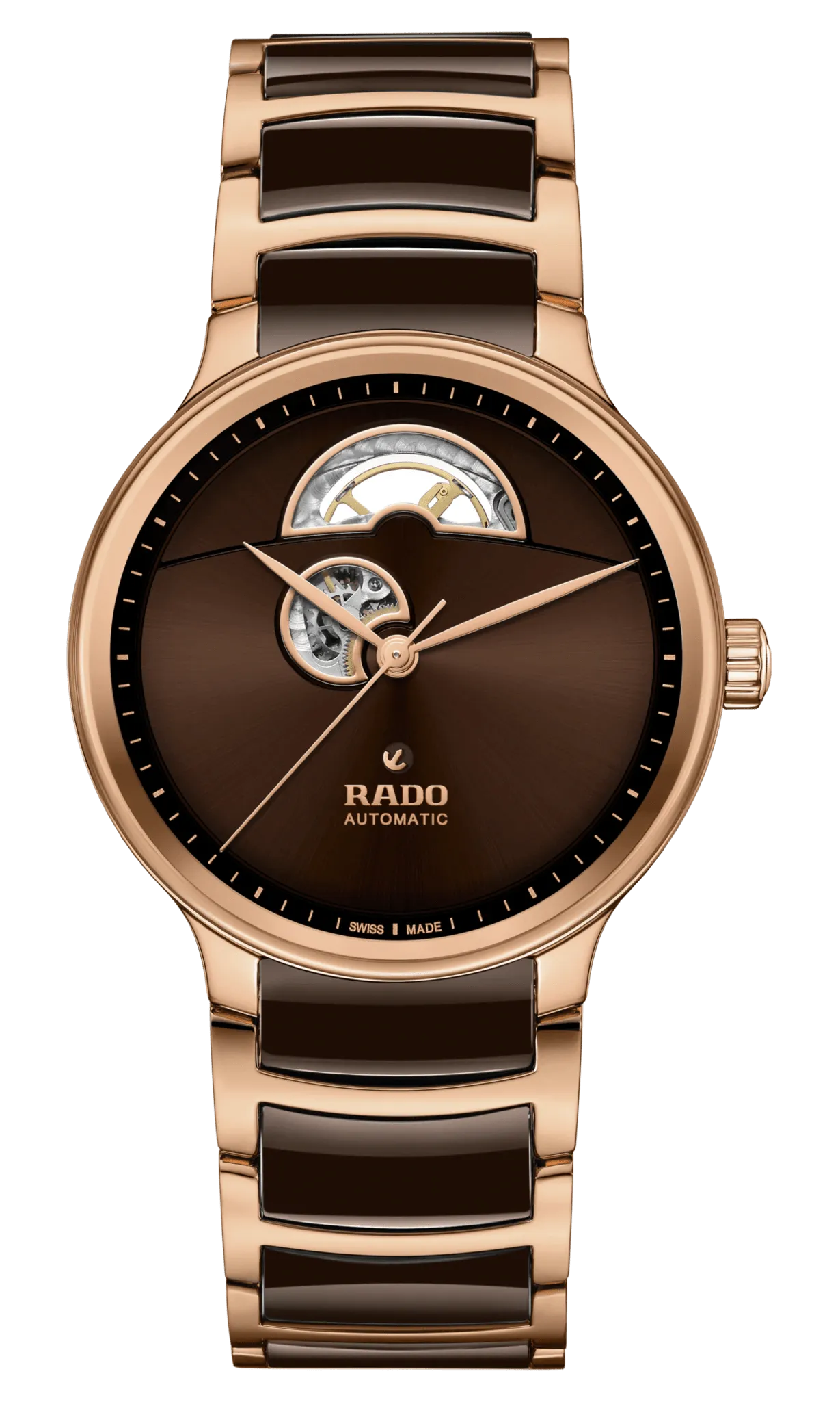 RADO Centrix Automatic Open Heart 39.5mm Brown-Rose Gold Men's Watch R30013302