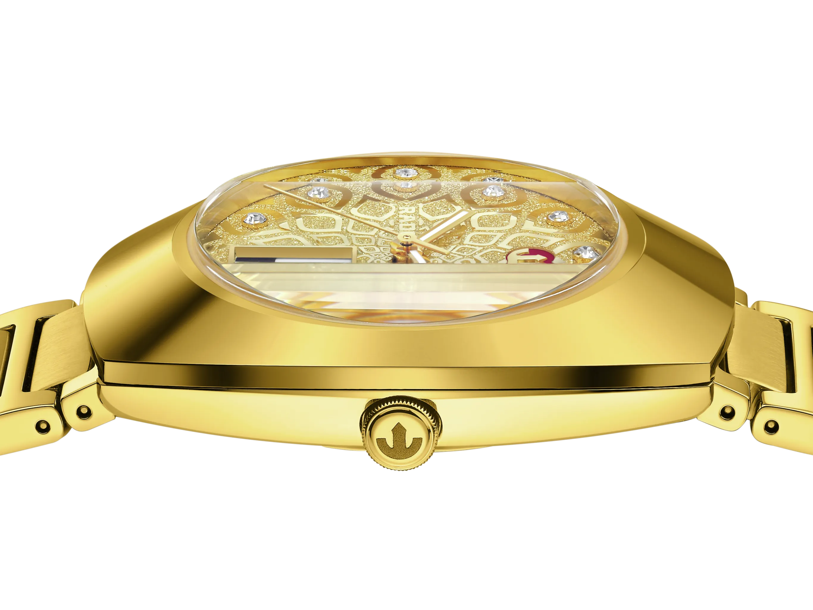 Rado DiaStar Original 38mm Pattern Dial Yellow Gold PVD Men's Watch R12161633