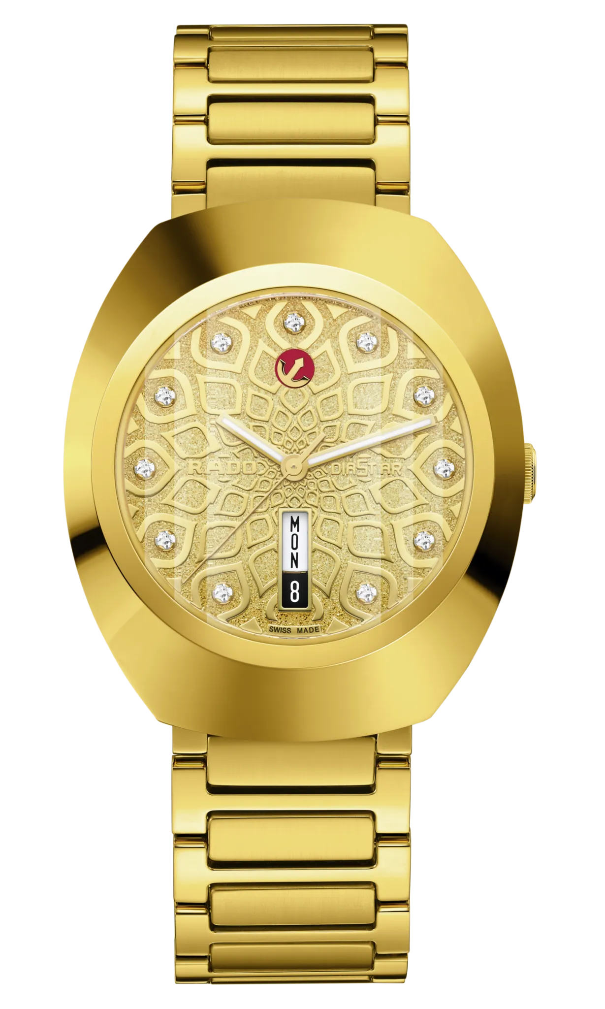 Rado DiaStar Original 38mm Pattern Dial Yellow Gold PVD Men's Watch R12161633