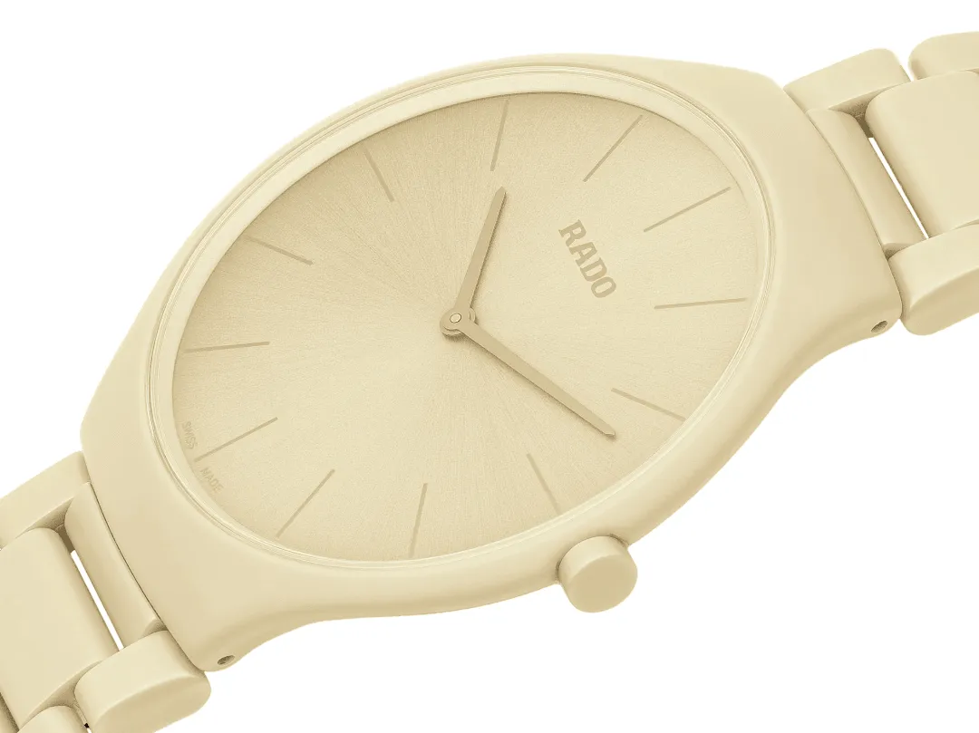 Rado True Round Thinline Les Couleurs Le Corbusier Cream White 32001 Quartz Unisex Watch R27090602