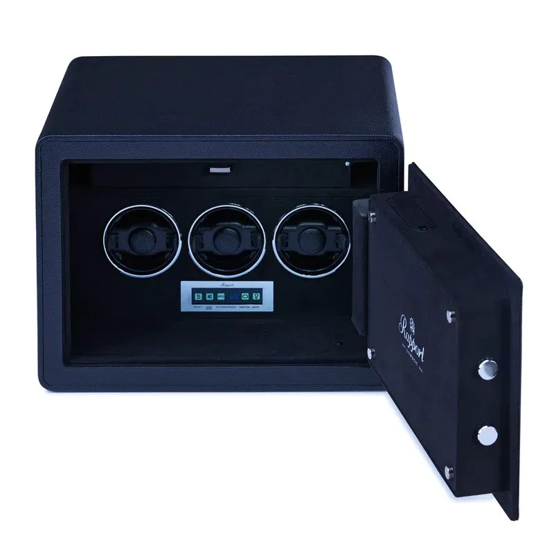 Rapport - Savoy Watch Winder Safe in Black Leather | W651