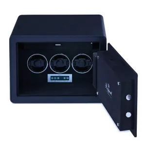 Rapport - Savoy Watch Winder Safe in Black Leather | W651