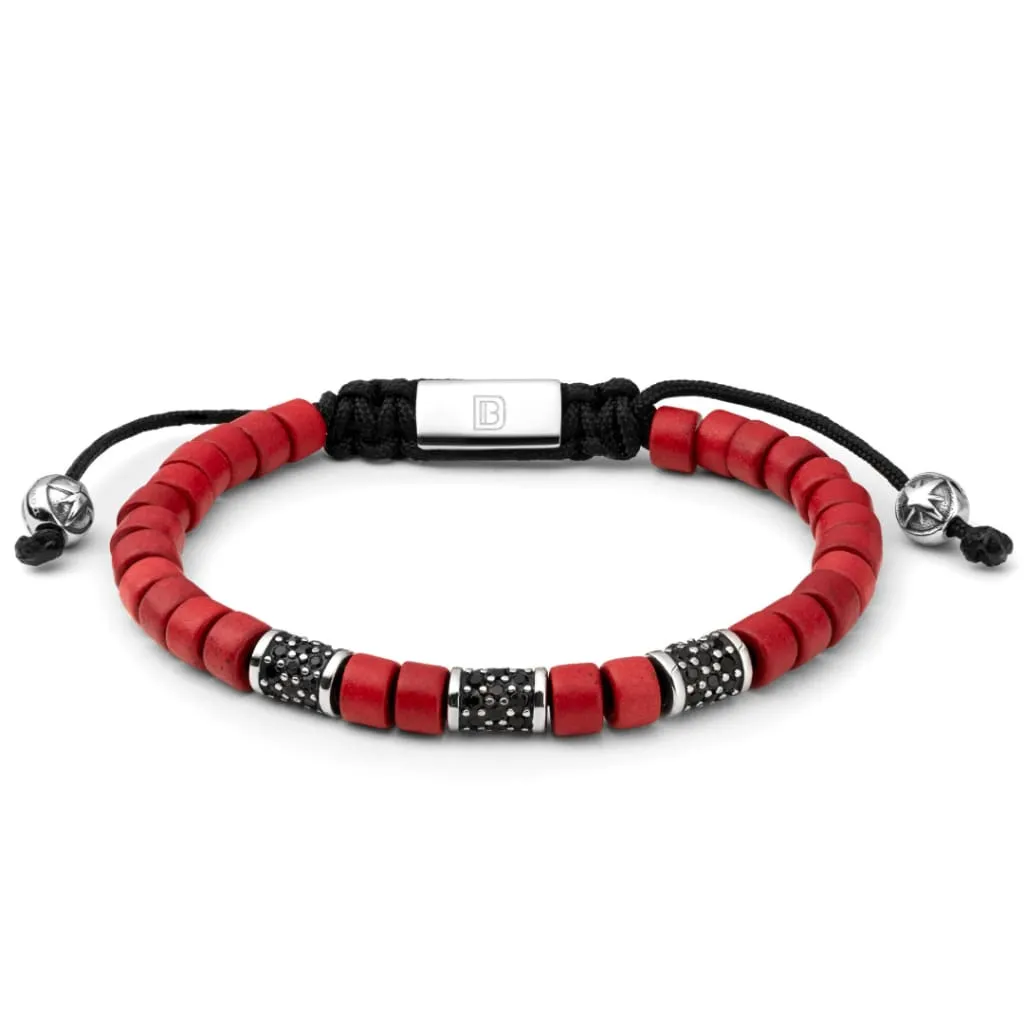 Red with Silver