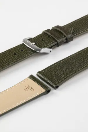 RIOS1931 FRENCH Leather Watch Strap in OLIVE DRAB