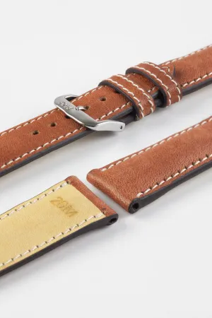 RIOS1931 WEILHEIM Organic Leather Watch Strap in COGNAC