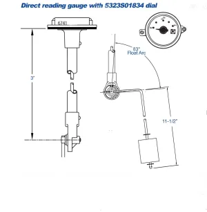 Rochester Gauges 6700 Series 5-Bolt Fuel Gauge for Gas or Diesel Fuel Tanks