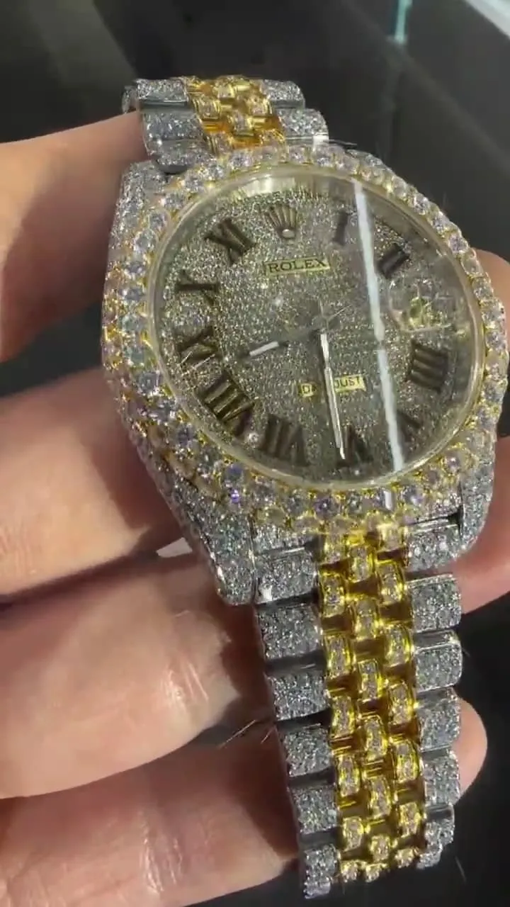 Rolex Date-Just Moissanite Diamond Watch  W 239