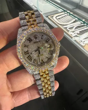 Rolex Date-Just Moissanite Diamond Watch  W 239