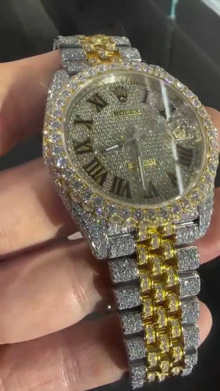 Rolex Date-Just Moissanite Diamond Watch  W 239