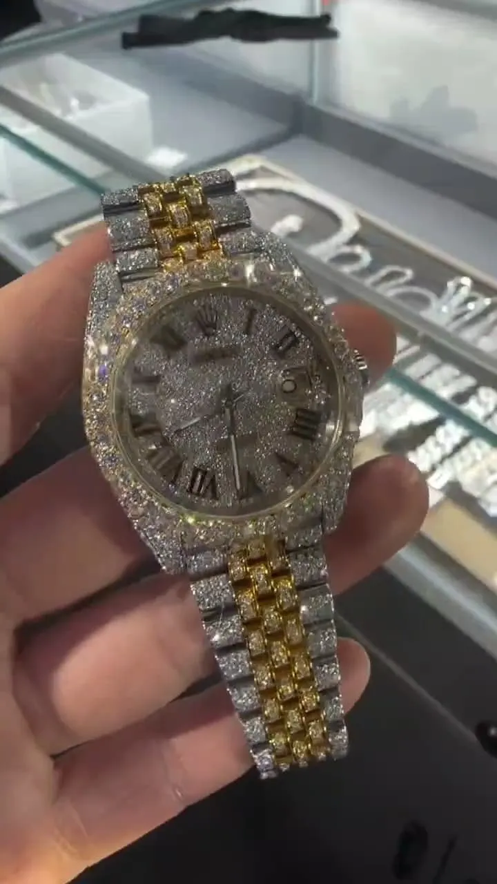Rolex Date-Just Moissanite Diamond Watch  W 239