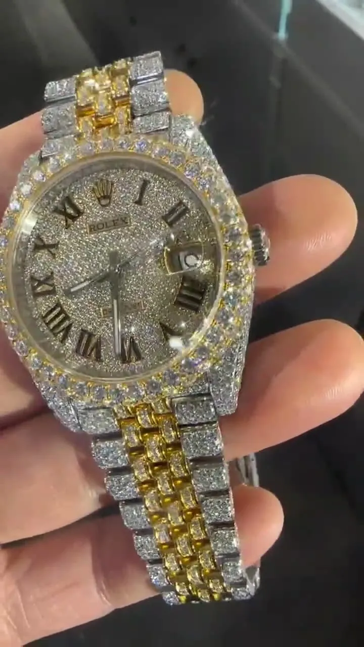 Rolex Date-Just Moissanite Diamond Watch  W 239